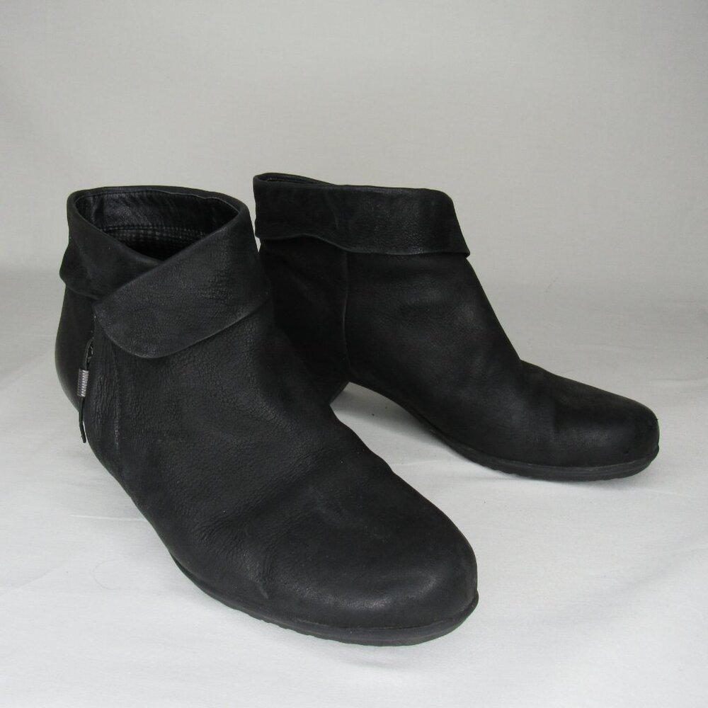 Abeo Black Leather MILA Ankle Boots Bootie Women's 8 - Picture 6 of 10